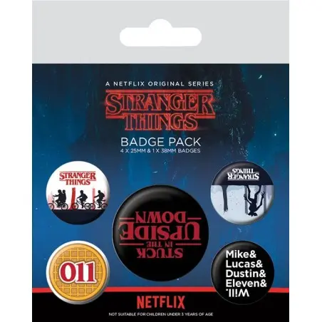 Stranger Things pack 5 badges Upside Down | 5050293806556