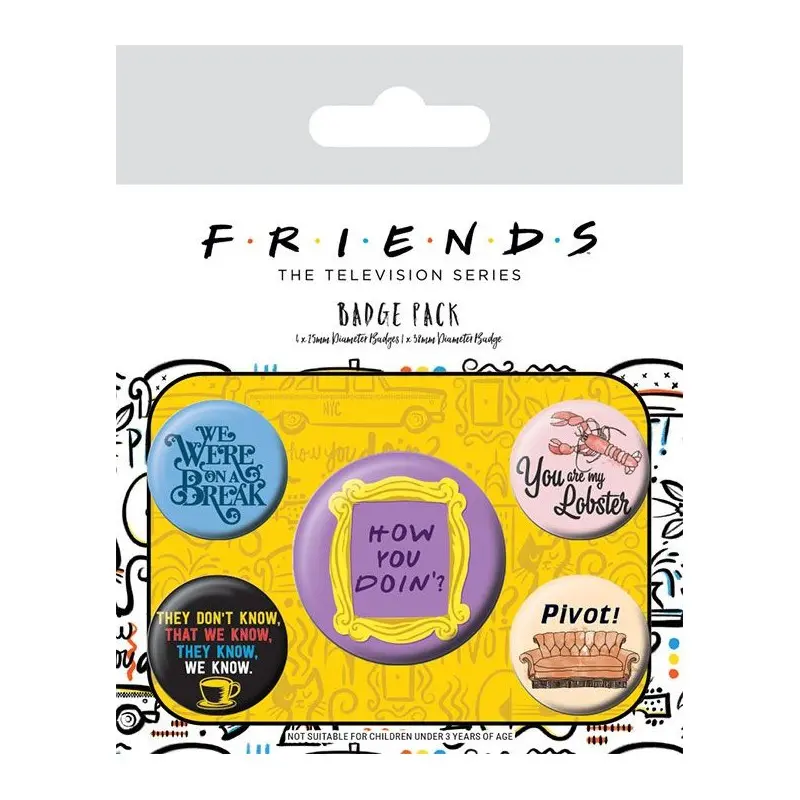 Friends pack 5 badges Quotes | 5050293806730