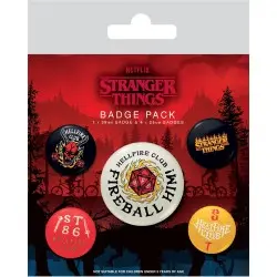 Stranger Things 4 pack 5 badges Hellfire Club