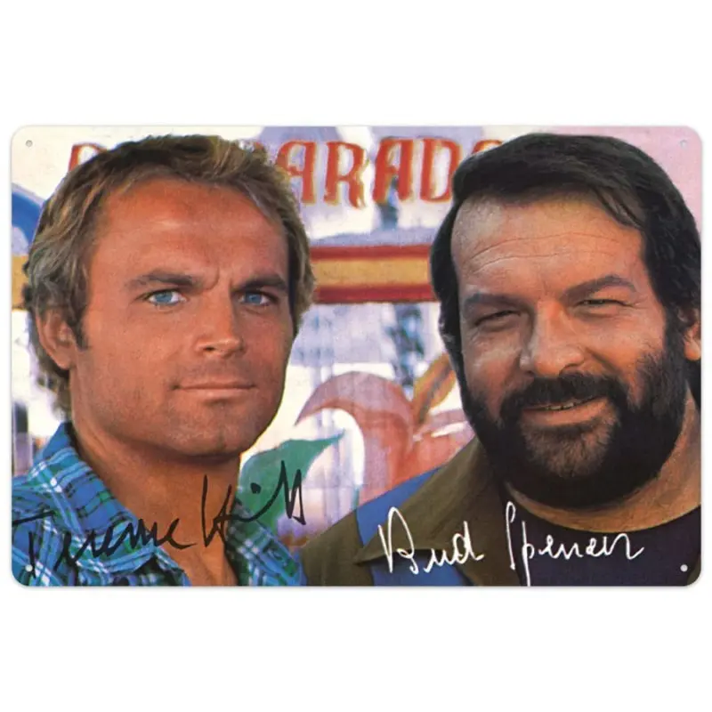 Bud Spencer & Terence Hill panneau métal Autogramm 20 x 30 cm | 4250778167580