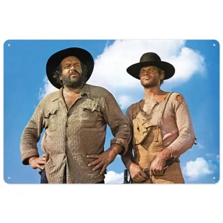 Bud Spencer & Terence Hill panneau métal Blue Sky 20 x 30 cm | 4250778167627