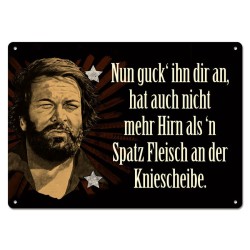 Bud Spencer panneau métal Nun guck' ihn dir an,... 10 x 15 cm
