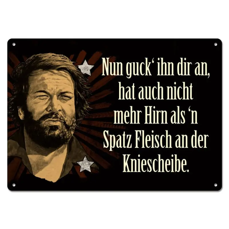 Bud Spencer panneau métal Nun guck' ihn dir an,... 10 x 15 cm | 4250778167757
