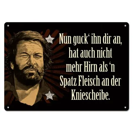 Bud Spencer panneau métal Nun guck' ihn dir an,... 10 x 15 cm | 4250778167757