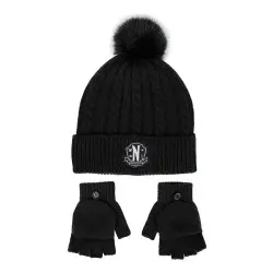 Wednesday set bonnet & mitaines enfant Nervermore | 8445484403541
