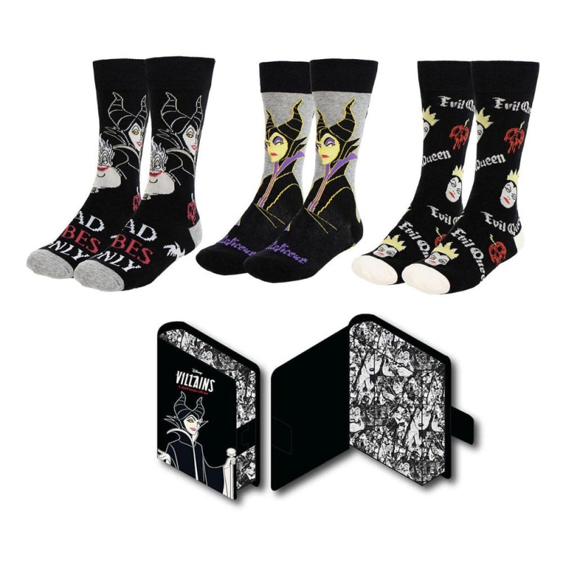 Disney Villains pack 3 paires de chaussettes 36-43    | 8445484436594