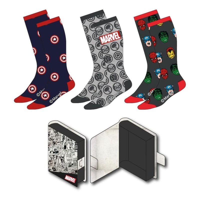 Marvel pack 3 paires de chaussettes 38-45 | 8445484456790