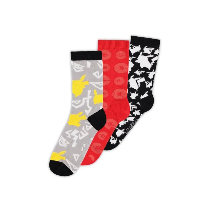 Pokemon pack 3 paires de chaussettes Crew 39-42 | 8718526180060