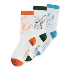 Pokemon pack 3 paires de chaussettes Salamèche, Bulbizarre, Carapuce 43-46