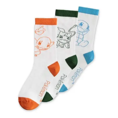 Pokemon pack 3 paires de chaussettes Salamèche, Bulbizarre, Carapuce 43-46 | 8718526170825