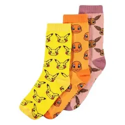 Pokémon pack 3 paires de chaussettes Three Icons 39-42