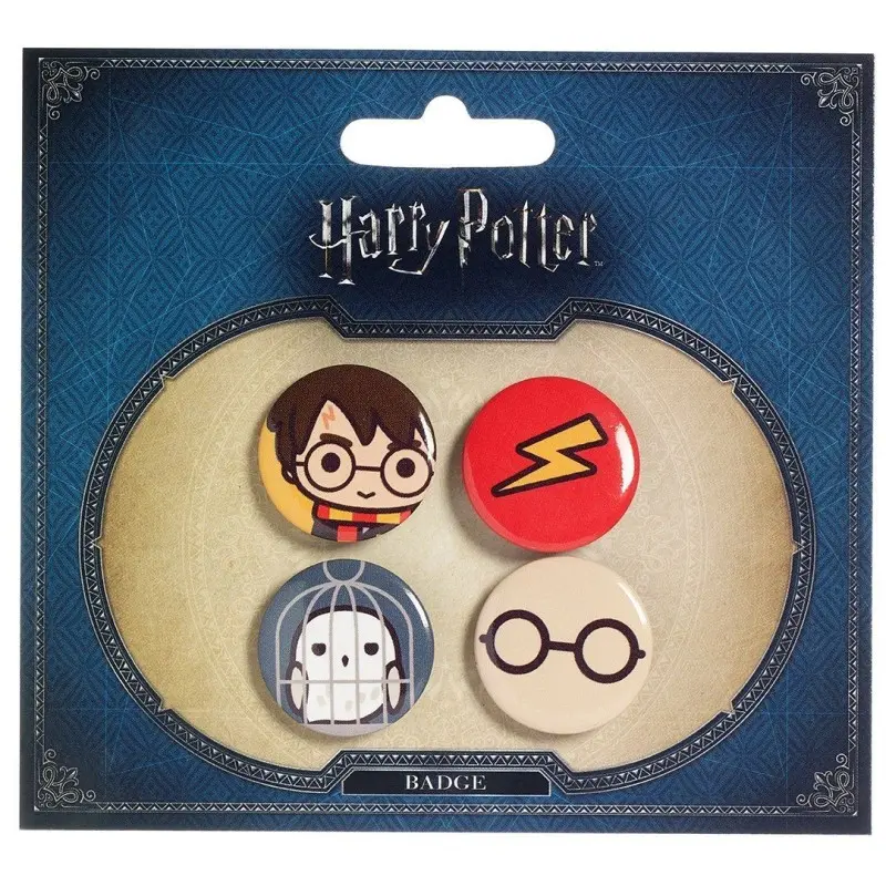Harry Potter pack 4 badges Cutie Harry Potter & Hedwig | 5055583410758