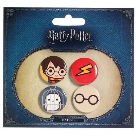 Harry Potter pack 4 badges Cutie Harry Potter & Hedwig | 5055583410758