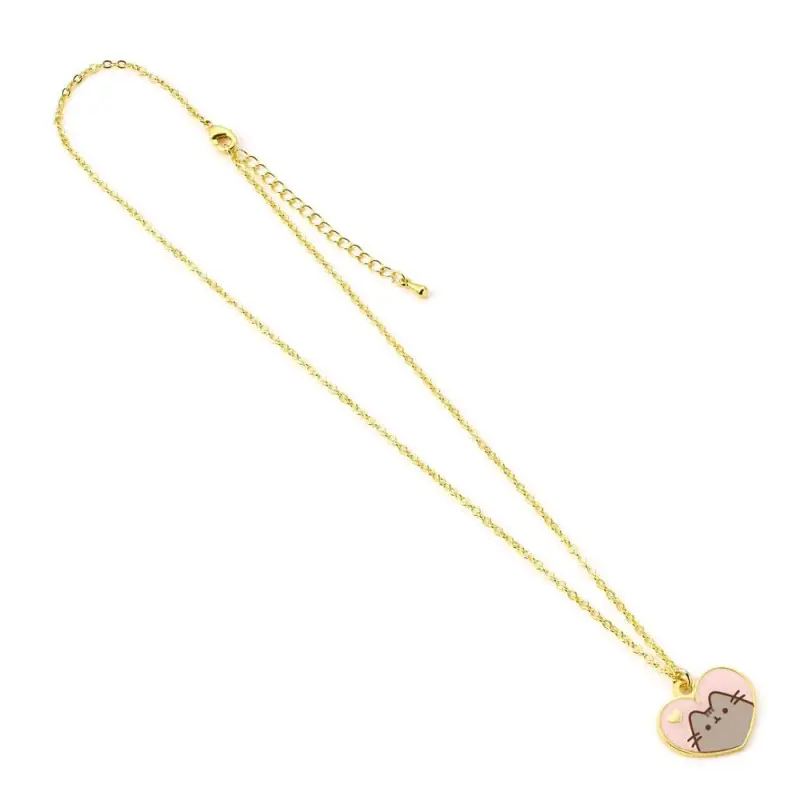 Pusheen pendentif et collier argent Pink and Gold Heart | 5055583453298