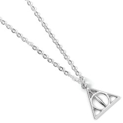 Harry Potter pendentif et collier plaqués argent Deathly Hallows 