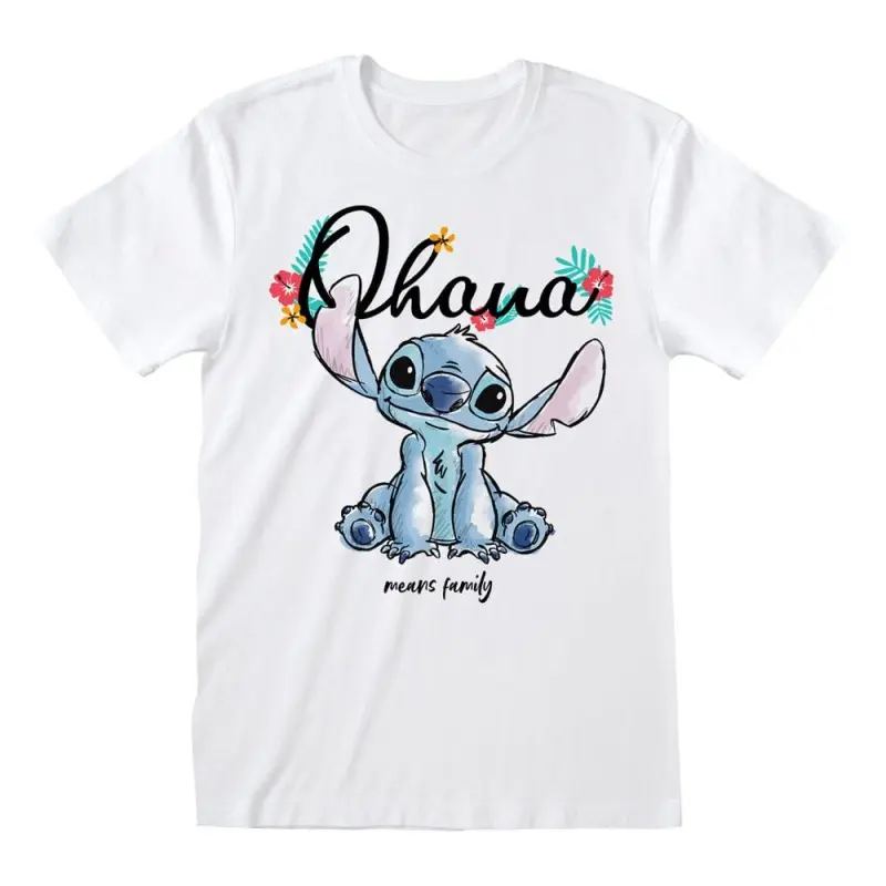 Lilo & Stitch T-Shirt Ohana Means Family White (L) | 5056688589202