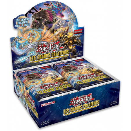 jcc/tcg : YU-GI-OH! produit : Les Grands Créateurs - Boite de Boosters ( 24 boosters ) FR éditeur : Konami version française jcc/tcg : YU-GI-OH! produit : Les Grands Créateurs - Boite de Boosters ( 24 boosters ) FR éditeur : Konami version française