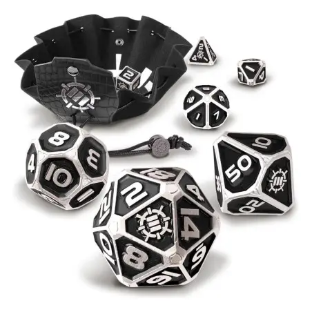 Enhance Tabletop Series Métal RPG Set de cubes Black (7) | 0637836621804