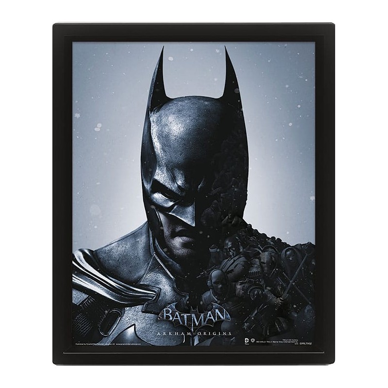 Batman Arkham Origins posters effet 3D encadré Batman vs. Joker 26 x 20 cm (pack de 3)