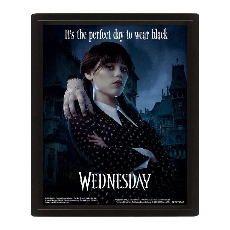 Wednesday poster encadré effet 3D Perfect Day 26 x 20 cm | 5050574038041