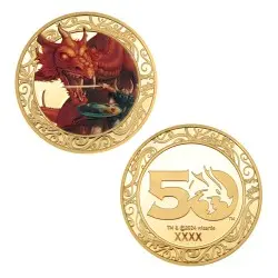 Dungeons & Dragons pièce de collection 50th Anniversary with Colour Print 24k Gold Plated Edition 4 cm        | 5060662469015