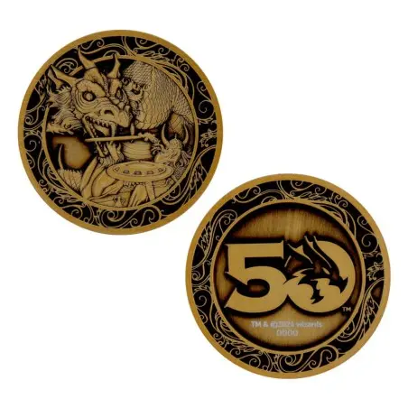 Dungeons & Dragons pièce de collection 50th Anniversary Antique Gold Edition 4 cm     | 5060948294959