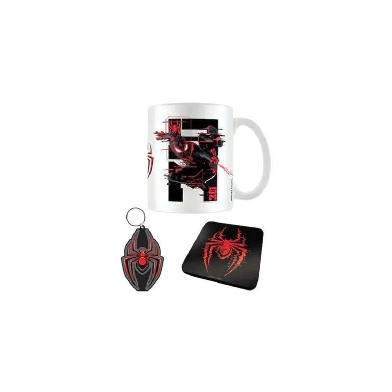 Marvel set mug, sous-verre et porte-clés Spider-Man Miles Morales Web Glitch | 5050293859446