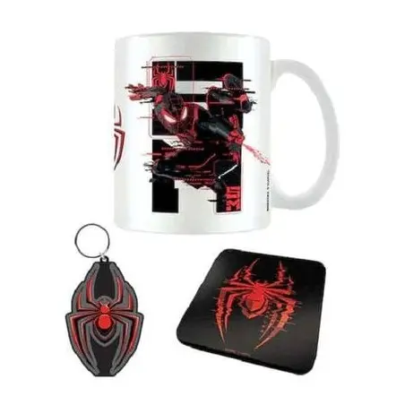 Marvel set mug, sous-verre et porte-clés Spider-Man Miles Morales Web Glitch | 5050293859446
