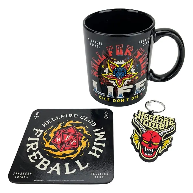Stranger Things set mug, sous-verre et porte-clés Hellfire | 5050293860558