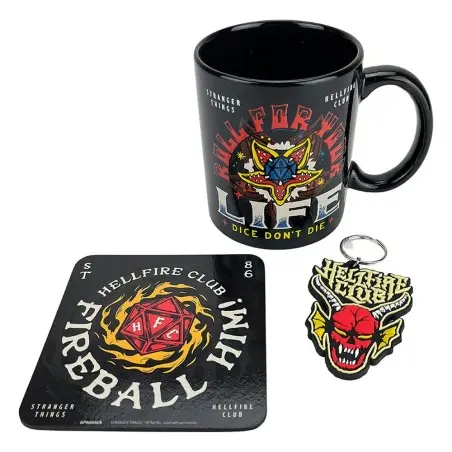 Stranger Things set mug, sous-verre et porte-clés Hellfire | 5050293860558