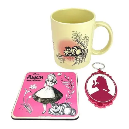 Disney set mug, sous-verre et porte-clés Alice in Wonderland Vintage | 5050293860992