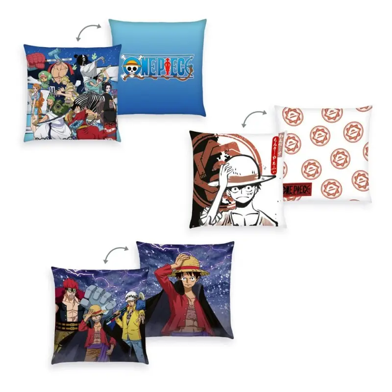 One Piece pack 3 oreillers Monkey D. Luffy 40 x 40 cm | 4006891975577