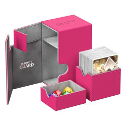produit : boîte pour cartes Flip n Tray Deck Case 80+ taille standard XenoSkin rose marque : Ultimate Guard