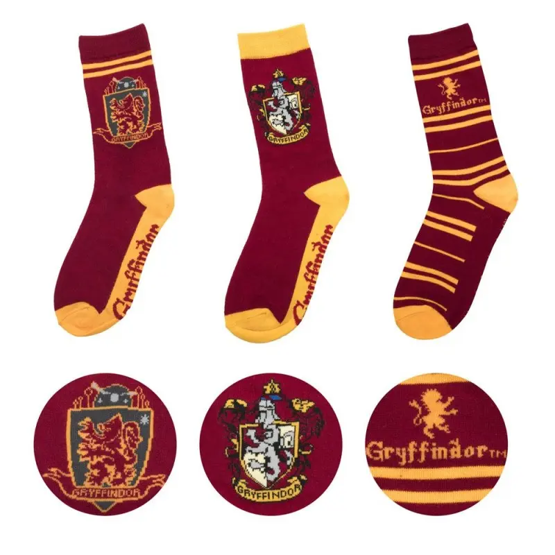 Harry Potter pack 3 paires de chaussettes Gryffindor | 4895205602700