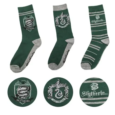 Harry Potter pack 3 paires de chaussettes Slytherin  | 4895205602717