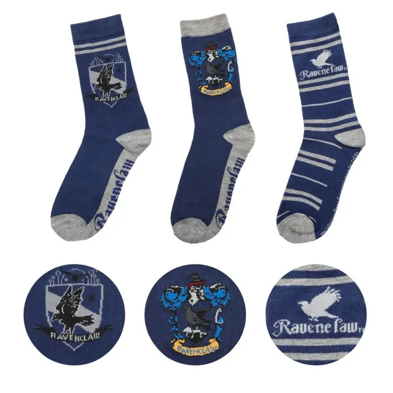 Harry Potter pack 3 paires de chaussettes Ravenclaw   | 4895205602724