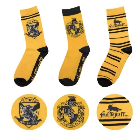 Harry Potter pack 3 paires de chaussettes Hufflepuff  | 4895205602731