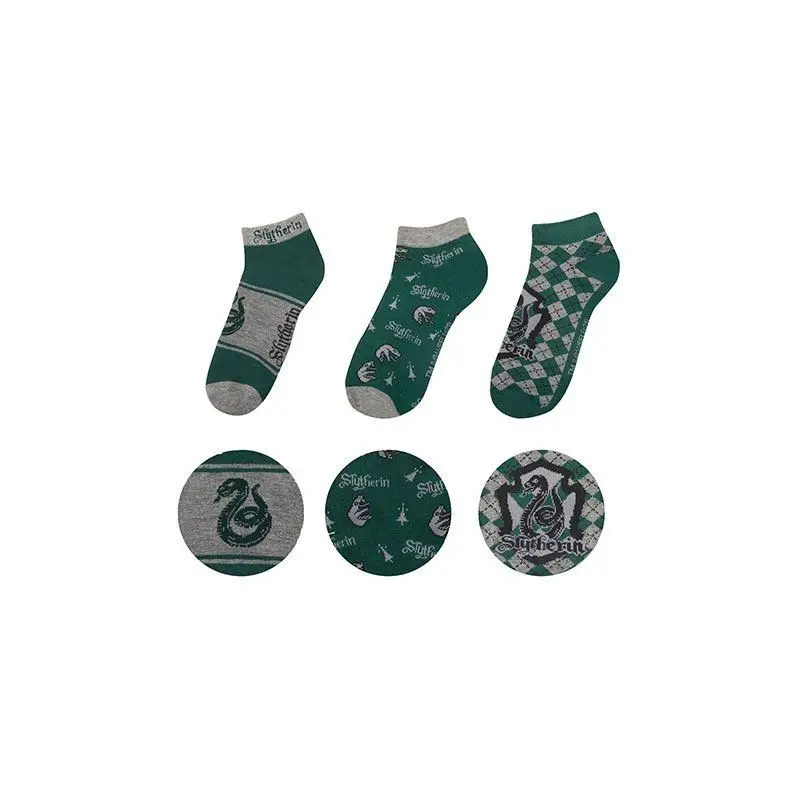 Harry Potter pack 3 paires de socquettes Slytherin | 4895205606630