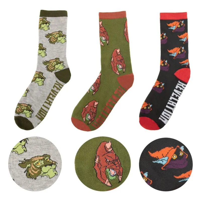 Les Maîtres de l'univers : Révélation Set de 3 chaussettes Cringer & Battle Cat & Orko  | 4895205610446