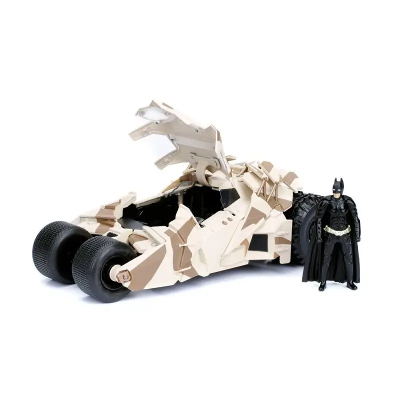 Batman The Dark Knight 1/24 2008 Batmobile Camo métal avec figurine | 0801310985436