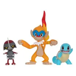 Pokémon pack 3 figurines Battle Figure Set Scalpion, Carapuce no.1, Chimpenfeu 5 cm