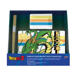 Dragon Ball Z Plaque Sushi et baguettes ensemble en céramique Shenron