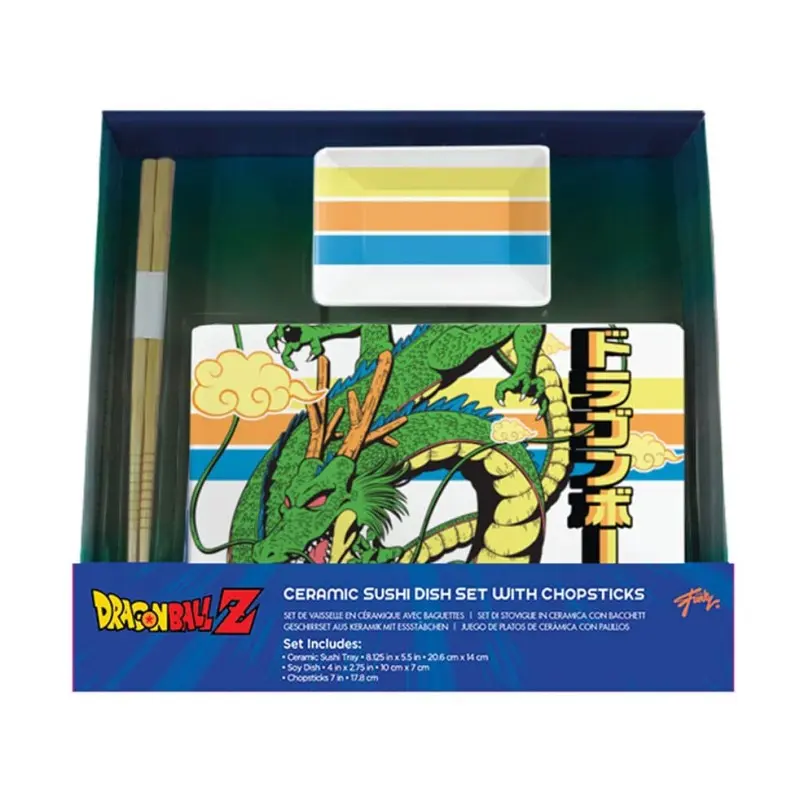 Dragon Ball Z Plaque Sushi et baguettes ensemble en céramique Shenron | 0841092158343