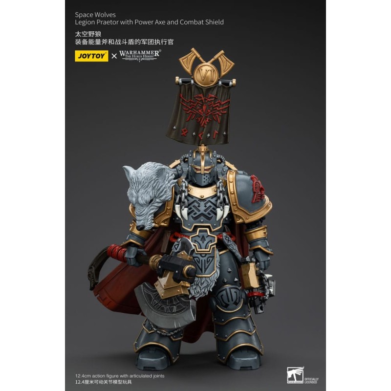 Warhammer The Horus Heresy figurine 1/18 Space Wolves Legion Praetor with Power Axe and Combat Shield 12 cm
