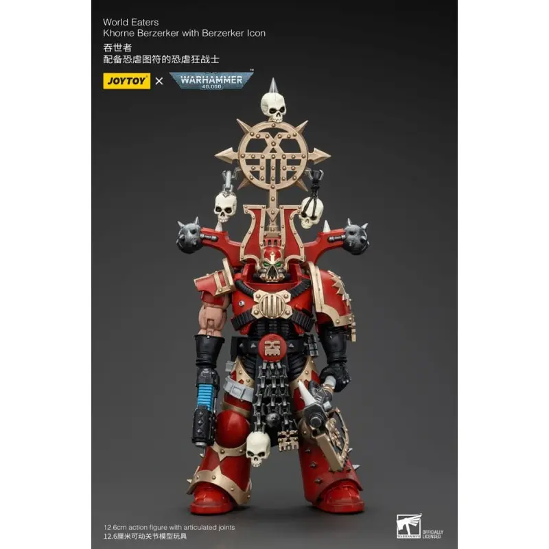 Warhammer 40k figurine 1/18 World Eaters Khorne Berzerker with Berzerker lcon 13 cm         | 6927054400546