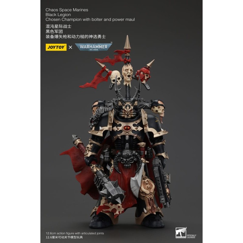 Warhammer 40k Actionfigur Chaos Space Marines Black Legion Chosen Champion with bolter and power maul 20 cm | 6927054400997