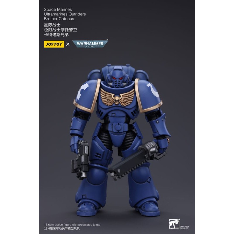 Warhammer 40k figurine 1/18 Space Marines Ultramarines Outriders Brother Catonus 14 cm    | 6973130372825