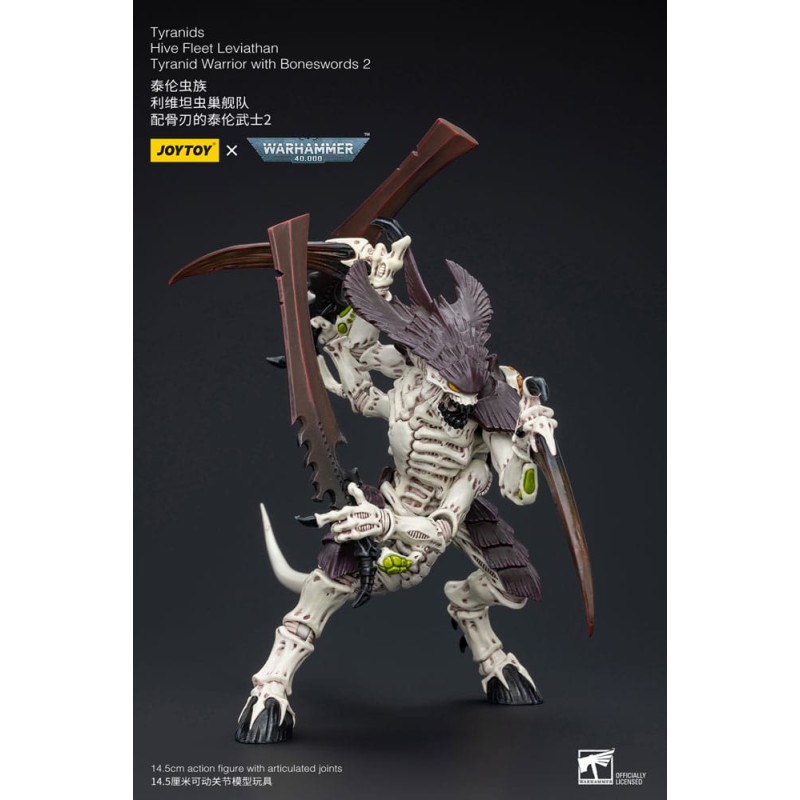 Warhammer 40k figurine 1/18 Tyranids Hive Fleet Leviathan Tyranid Warrior with Boneswords 2 15 cm | 6973130378766