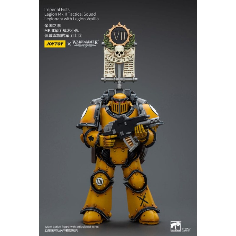 Warhammer The Horus Heresy figurine 1/18 Imperial Fists Legion MkIII Tactical Squad Legionary with Legion Vexilla 12 cm | 6973130379053