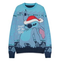 Lilo & Stitch Sweatshirt Christmas Jumper Stitch Blue (M)